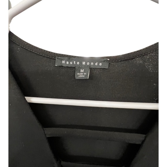 Haute Monde Black Long Sleeve Bodysuit with cut out chest sections - Picture 5 of 6